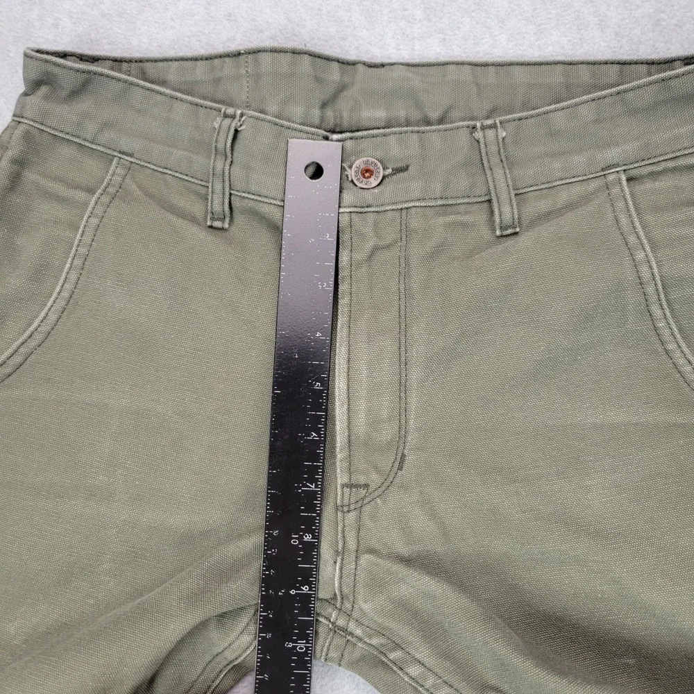 Railcar Fine Goods Flight Trousers Mens 31 Olive Green Canvas Slim Straight USA